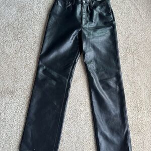 Agolde Black Leather Blend Pants